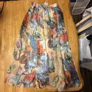 Spitze Mädchen fließender Chiffon Maxirock Small E - Bild 1 von 6