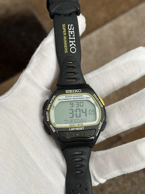 Raro Vintage Seiko Super Runners S650-4000 Relógio Esportivo Digital Masculino JDM 1990s - Imagem 1 de 4