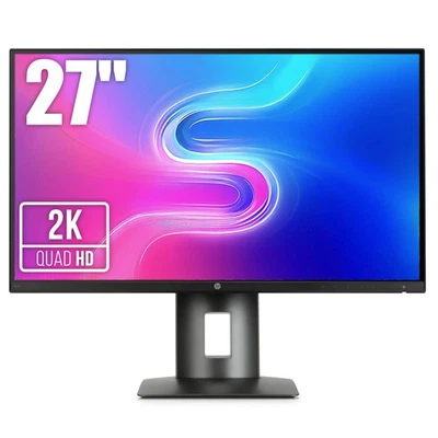 RAHMENLOSER MONITOR 27" HP Z27N LED IPS HDMI DP HUB USB PIVOT 2K 2560x1440 - Bild 1 von 4