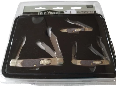 SCHRADE - TEMPORIZADOR ANTIGO 3 peças CONJUNTO DE PRESENTE PASTA MARROM LATA DE PRESENTE EDIÇÃO 2025 dobrável - Imagem 1 de 3