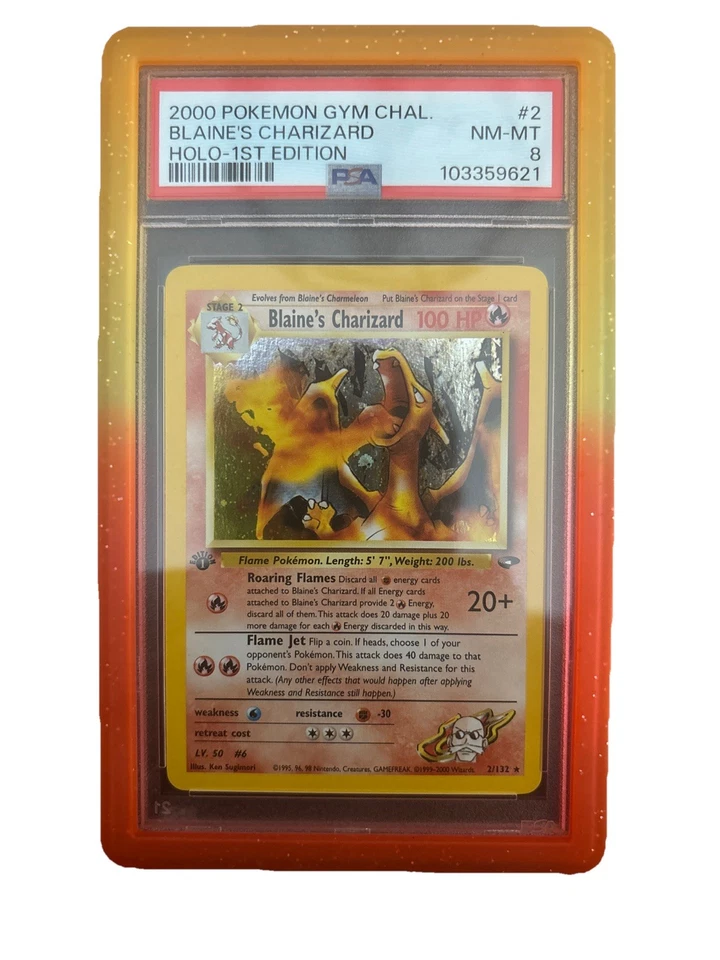 Pokemon Blaine's Charizard Holo 第 1 版健身房挑战 #2/132 — 第 1/2 张图片