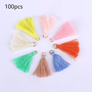 100Pcs Silky Thread Tassels 3.5cm Pendant for Jewelry Decor Earring Supplies - Picture 1 of 7