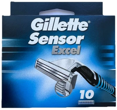 GILLETTE SENSOR EXCEL 10 LAME DI RICAMBIO LAMETTE TESTINE RICARICA RASOIO - Imagen 1 de 2