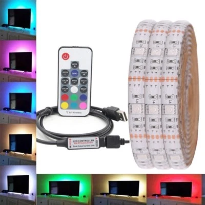 DC5V 5050 RGB LED Strip  LED Light Strips Flexible bias Lighting+ USB Controller - Image 1 of 4