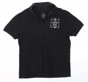 George Mens Black 100% Cotton Polo Size M Collared - LOCK KEEPER'S PUB - Picture 1 of 12