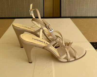 SANDALIAS MUJER SAM & LIBBY. TALLA: TACONES 10 M BEIGE TIRAS Foto 1 de 4