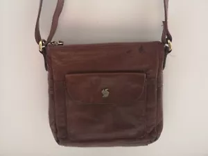 Conkca Brown Leather Shoulder / Clutch Bag - 22x22x4cm - Picture 1 of 13