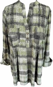 COCOMO 3X Green Plus Size 3/4 sleeve Plus Size women's Pintuck Blouse shirt - Picture 1 of 15