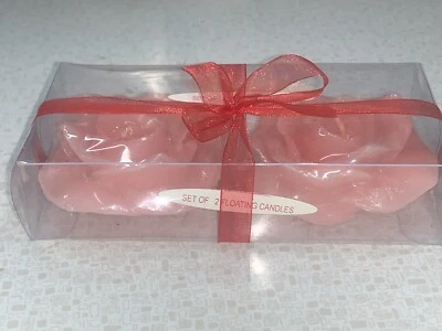 Velas flotantes vintage con forma de flor rosas rosas 2 piezas set de regalo decoración  Foto 1 de 4