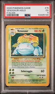 2000 Pokemon ITALIAN Unlimited Base Set Venusaur Holo 15/102 PSA 5 EX - Picture 1 of 2