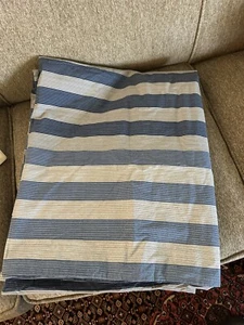 Pottery Barn Dorm Duvet Cover TWIN Blue Stripes 66x86 100% Cotton NWOT - Picture 1 of 6