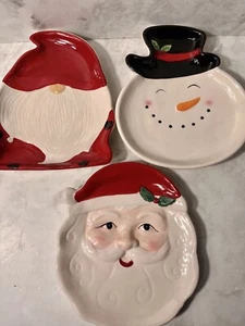 Muñeco de Nieve Papá Noel y Gnomo Platos de Navidad Postre Galletas Bandeja para Servir 3 - Imagen 1 de 14