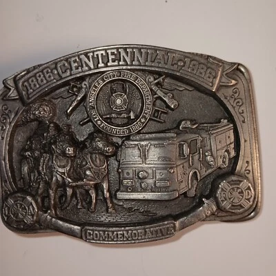 City Of Los Angeles Fire Department Belt Buckle Centennial Commemorative...#758  Foto 1 de 3