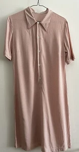 Equipment Pink White Plaid Shirt Dress Size L Fits Like M/S Made In France - Picture 1 of 3