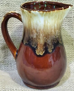 Vintage Robinson Ransbottom Pottery Pitcher Brown Drip Glaze 7.75” RRP Co ORIG - Picture 1 of 6