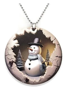 Car Hanging Ornament Rear View Mirror Accessory - WINTER SNOWMAN - Bild 1 von 2