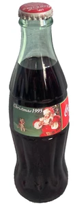 Child's First Christmas Coca Cola 1995 botella de vidrio completo de 8 onzas (ocho oz) - Imagen 1 de 5