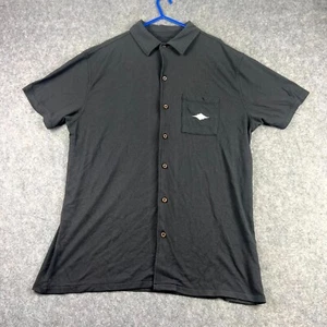 Ripcurl Mens Button Up Shirt Short Sleeve Medium Black Regular Fit Casual Pocket - Picture 1 of 8
