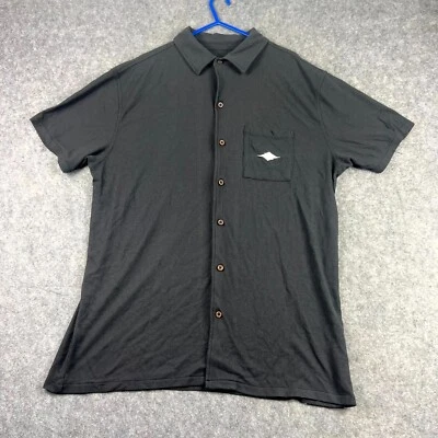 Ripcurl Mens Button Up Shirt Short Sleeve Medium Black Regular Fit Casual Pocket - Image 1 of 4