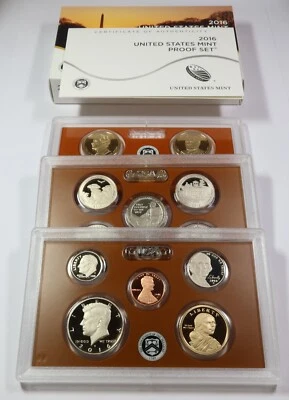 2016 S | Proof Clad Complete 13 Coin Set w Box & COA #45921Y - Image 1 of 4