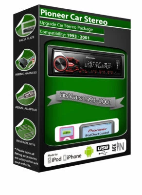 Ford Escort Autoradio, Pioneer Stereo USB AUX, iPod iPhone Android Player - Bild 1 von 4