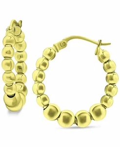 Giani Bernini Small Beaded Hoop Earrings 0.75" 18K Gold over Sterling Silver $75 - Picture 1 of 1