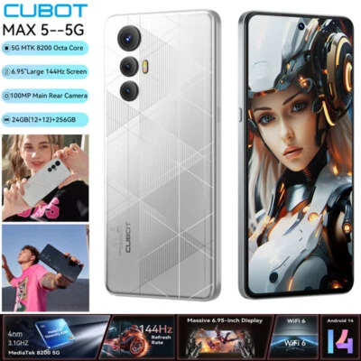 6.95" 5G Cubot MAX Android 14.0 Smartphone Mobile Cell Phone Dual SIM Unlocked - Image 1 of 4