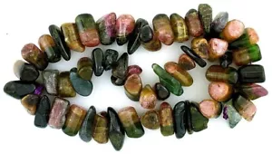 Multi Color Tourmaline Polished 13mm To 20mm Crystal Gem 15 Inch Bead Strand TS7 - Picture 1 of 2
