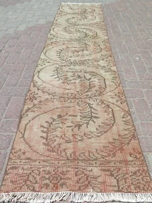 Alfombra Corredor, Alfombras Corredor, Alfombra De Lana Turca De Colección Corredor, Alfombra Larga 26"x109" Foto 1 de 4