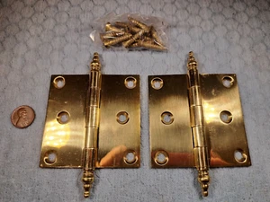 3 x 3 Brass Hinges Finial Tip - Picture 1 of 2