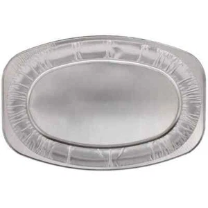 Silver Foil Oval Platter 55cm Pack of 60 Party Food BBQ Wedding Buffet Catering - Picture 1 of 1