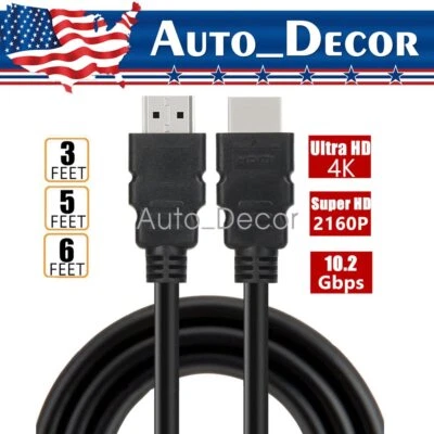 HDMI Cable High Speed 1080P HDTV 4K 60Hz PS4 3/5/6 feet LOT - Image 1 of 4