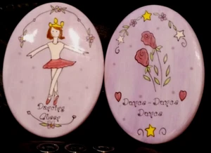 Russ Berrie Co. Handpainted Glazed Ceramic 5 1/4" "Dancing Queen Wall Plaques! - Picture 1 of 2