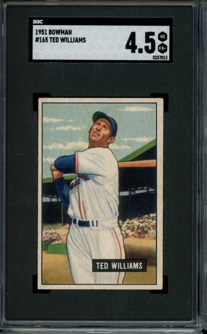 1951 Bowman #165 Ted Williams Red Sox SGC 4.5 VG-EX+ LOOK! SL