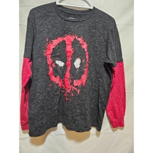 Marvel Deadpool Graphic Tee Raglan Long Sleeve Shirt Top Kids - Picture 1 of 3