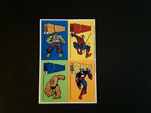 1994 Pizza Hut Real Heroes Stickers- Spider Man, Hulk, Thing, Captain America - Picture 1 of 1