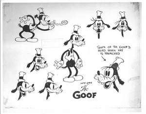 Disney Photostat Model Sheet The Goof Vintage Goofy Comparative Sizes Faces UF - Picture 1 of 1