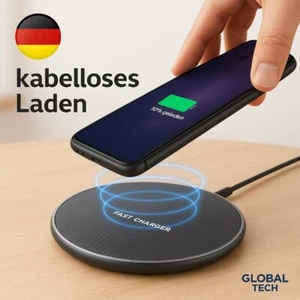 Induktive Ladegerät Qi Wireless Charger SCHNELL Ladestation Kabellos alle Handys - Bild 1 von 6