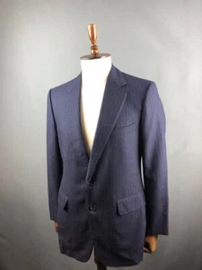 Chester Barrie Blazer Wool Dark Blue Men Size R104/41" Striped - Picture 1 of 13