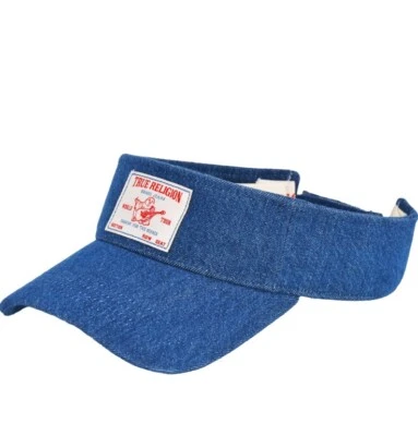 НОВЫЙ! Шляпа с логотипом True Religion из темной джинсовой ткани с регулируемым козырьком унисекс для взрослых - Изображение 1 из 4