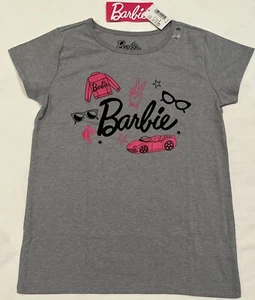 Barbie Girls Gray T-shirt NWT Size Large 10/12 - Picture 1 of 4