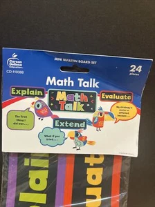Math Talk Mini Bulletin Board Set 24 Pieces Teachers Classrooms New - Picture 1 of 4