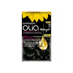 Garnier Olia Black Permanent Hair Dye, No Ammonia, 60% Oils - 1.0 Deep Black - Picture 1 of 1