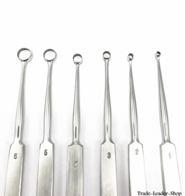 FOX LUPUS Lupuskürette 14cm 1,2,3,4,5,6 mm Haut Kürette Fußpflege - Bild 1 von 4