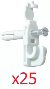 25er-Pack Rubbermaid schnelles Set feste Halterung Rückenclip Unterstützung Drahtregal, weiß - Bild 1 von 1