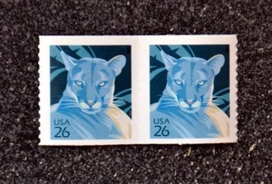 USA2007 #4141 26c Florida Panther - Coil Pair  Mint NH self adhesive  cat - Picture 1 of 2