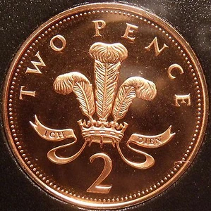 Cameo Proof Great Britain 1996 2 Pence~Welsh Plume~The Mints Best Work~Free Ship - Picture 1 of 2