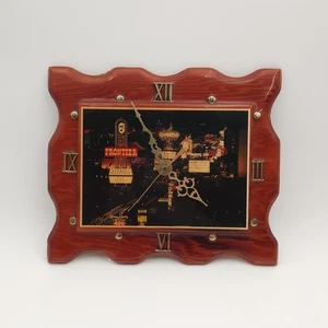 Vintage Handcrafted Las Vegas Souvenir Wood Wall Clock The Strip - Not Working - Picture 1 of 24