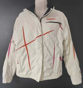Chaqueta de esquí Spyder blanca para mujer talla 10 M abrigo aislante invierno cremallera - Imagen 1 de 10