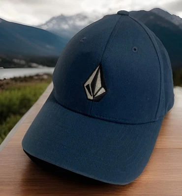 Volcom Full Stone Flexfit Hat Youth One Size Blue White Icon. - Image 1 of 4